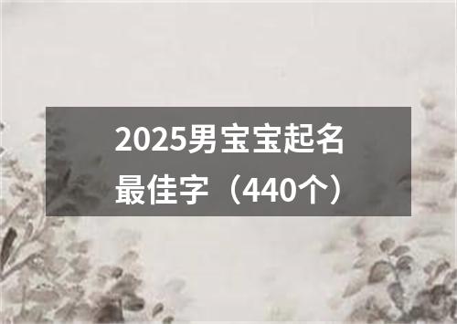 2025男宝宝起名最佳字（440个）