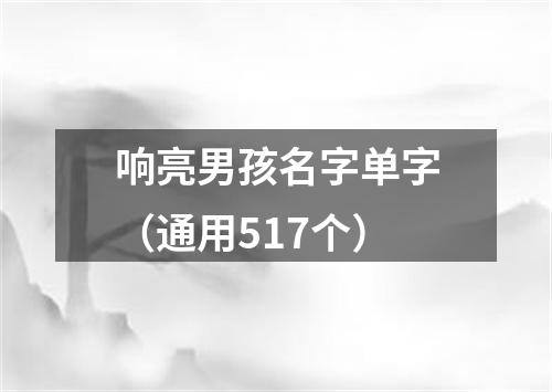 响亮男孩名字单字（通用517个）