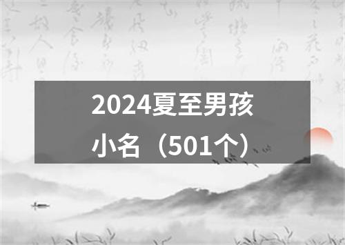 2024夏至男孩小名（501个）