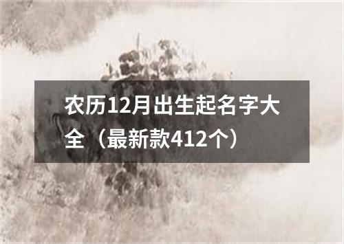 农历12月出生起名字大全（最新款412个）