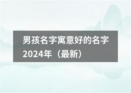 男孩名字寓意好的名字2024年（最新）