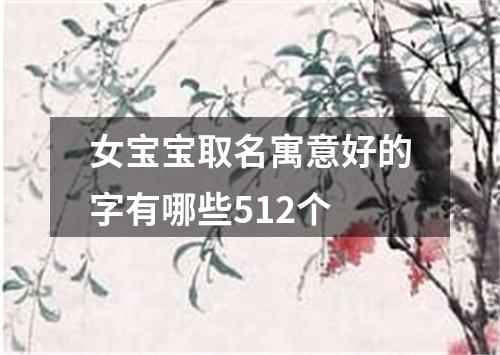 女宝宝取名寓意好的字有哪些512个