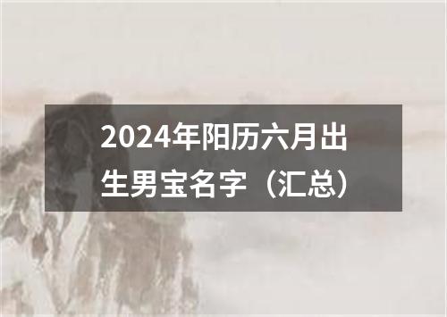 2024年阳历六月出生男宝名字（汇总）