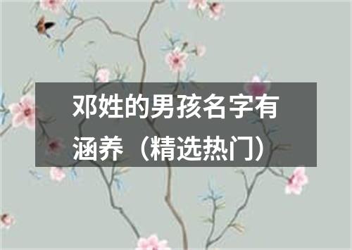 邓姓的男孩名字有涵养（精选热门）