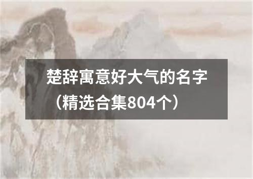 楚辞寓意好大气的名字（精选合集804个）