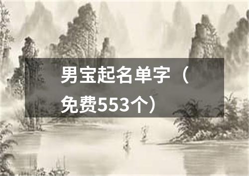 男宝起名单字（免费553个）