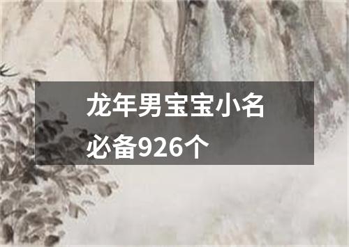 龙年男宝宝小名必备926个