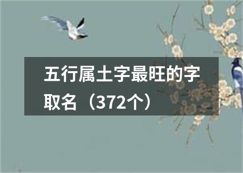 五行属土字最旺的字取名（372个）