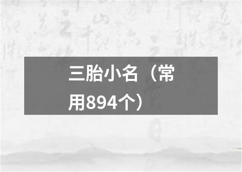 三胎小名（常用894个）