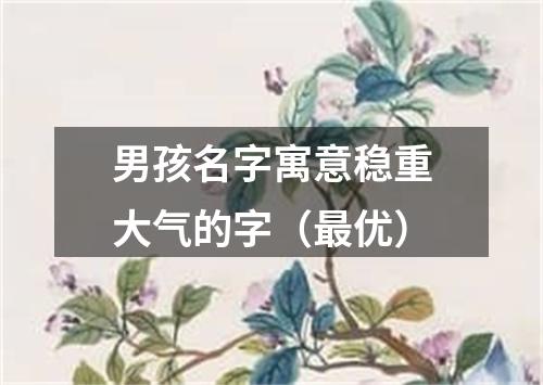 男孩名字寓意稳重大气的字（最优）