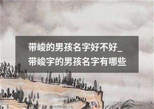 带峻的男孩名字好不好_带峻字的男孩名字有哪些