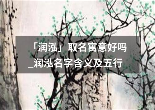 「润泓」取名寓意好吗_润泓名字含义及五行