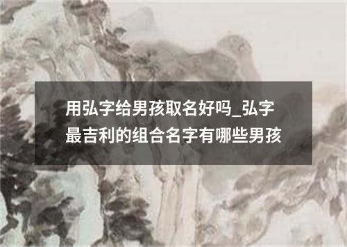 用弘字给男孩取名好吗_弘字最吉利的组合名字有哪些男孩