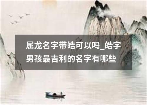 属龙名字带皓可以吗_皓字男孩最吉利的名字有哪些