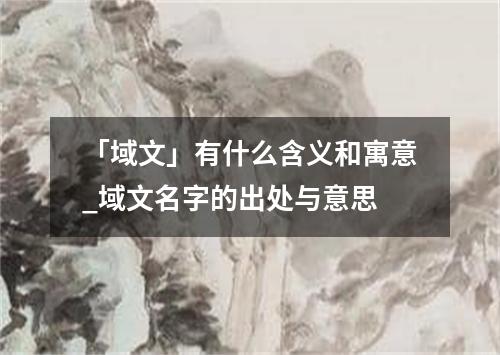 「域文」有什么含义和寓意_域文名字的出处与意思