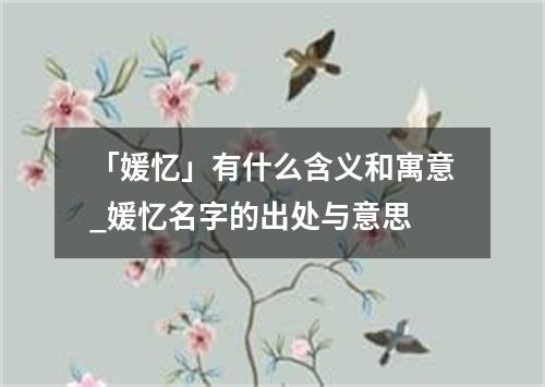 「媛忆」有什么含义和寓意_媛忆名字的出处与意思