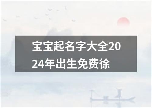 宝宝起名字大全2024年出生免费徐