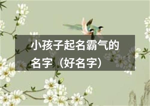 小孩子起名霸气的名字（好名字）