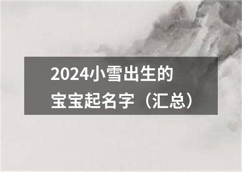 2024小雪出生的宝宝起名字（汇总）