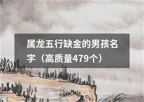 属龙五行缺金的男孩名字（高质量479个）