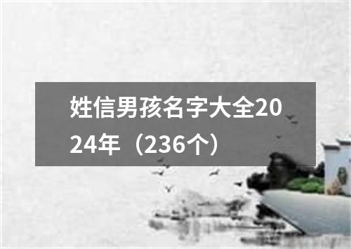 姓信男孩名字大全2024年（236个）