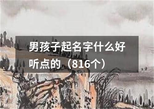 男孩子起名字什么好听点的（816个）