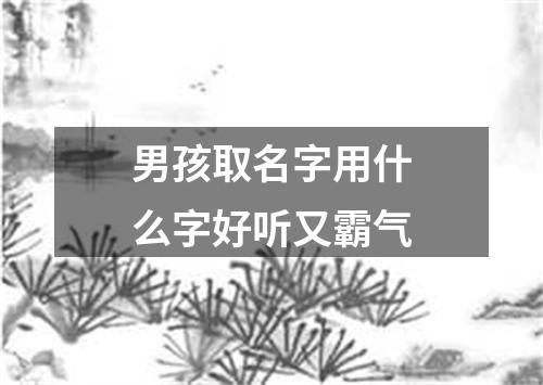 男孩取名字用什么字好听又霸气