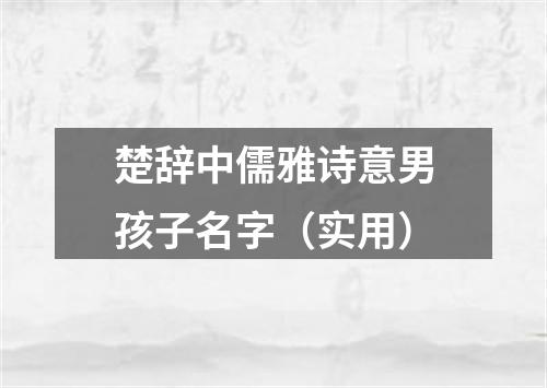 楚辞中儒雅诗意男孩子名字（实用）