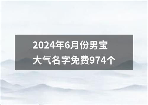 2024年6月份男宝大气名字免费974个