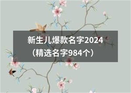 新生儿爆款名字2024（精选名字984个）