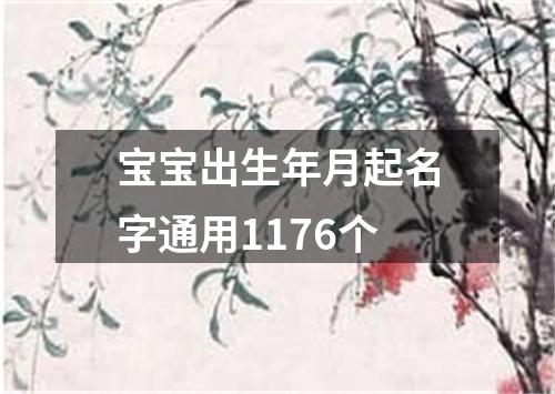 宝宝出生年月起名字通用1176个