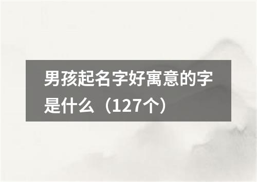 男孩起名字好寓意的字是什么（127个）