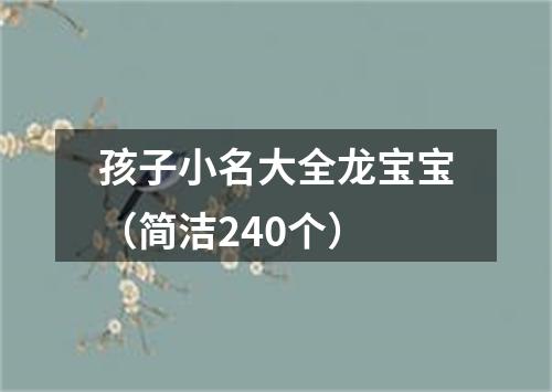 孩子小名大全龙宝宝（简洁240个）