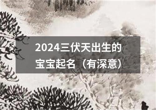 2024三伏天出生的宝宝起名（有深意）