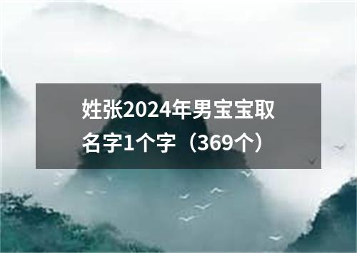 姓张2024年男宝宝取名字1个字（369个）