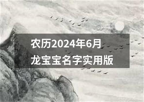 农历2024年6月龙宝宝名字实用版