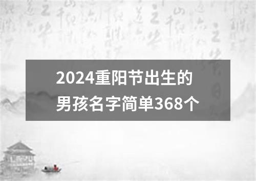 2024重阳节出生的男孩名字简单368个