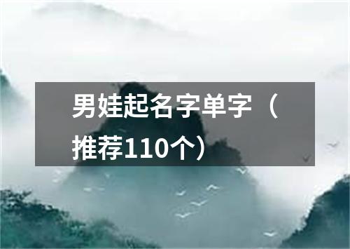 男娃起名字单字（推荐110个）