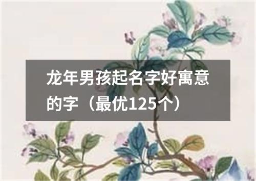 龙年男孩起名字好寓意的字（最优125个）