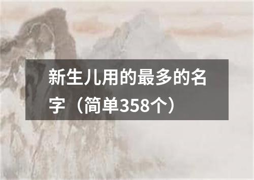 新生儿用的最多的名字（简单358个）