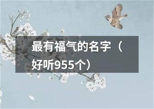 最有福气的名字（好听955个）