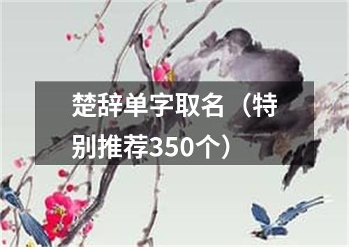 楚辞单字取名（特别推荐350个）