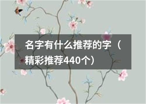 名字有什么推荐的字（精彩推荐440个）