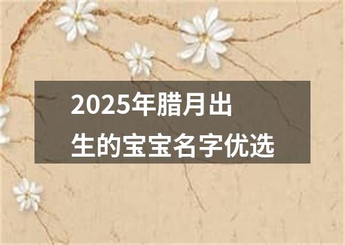 2025年腊月出生的宝宝名字优选