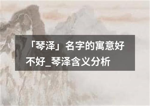 「琴泽」名字的寓意好不好_琴泽含义分析