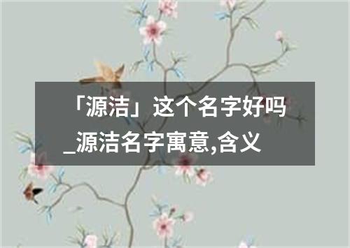 「源洁」这个名字好吗_源洁名字寓意,含义