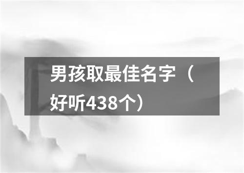 男孩取最佳名字（好听438个）