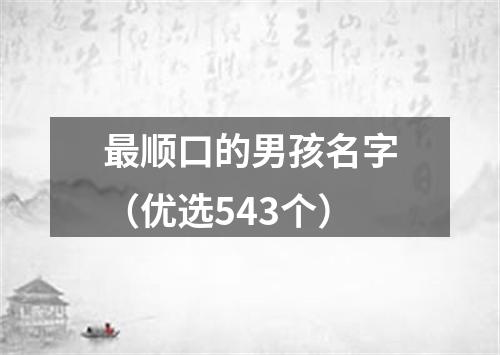 最顺口的男孩名字（优选543个）