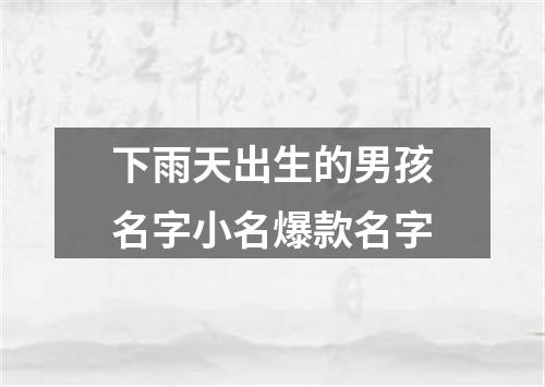 下雨天出生的男孩名字小名爆款名字