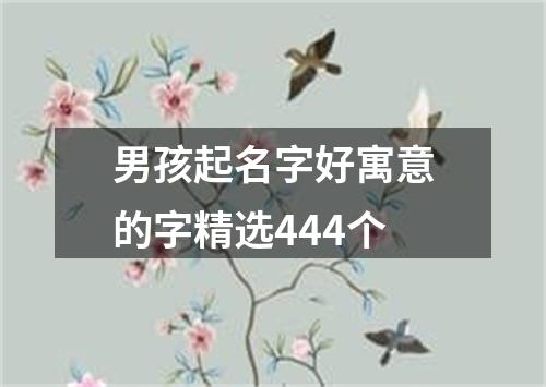 男孩起名字好寓意的字精选444个